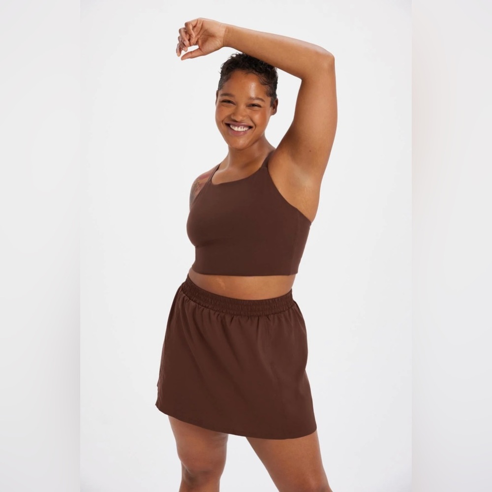 Girlfriend Collective Birdie Woven Skort Earth/Brown Exercise Skort